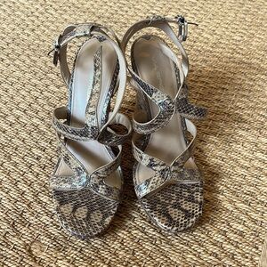 Via Spiga snakeskin wedge heeled sandals. Designed in Italy.